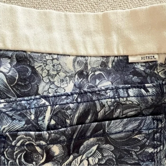 NWT MOTHER Jeans The Looker Ankle Zip Floral  My Lady Hot at Hand Sz26 - Picture 2 of 4